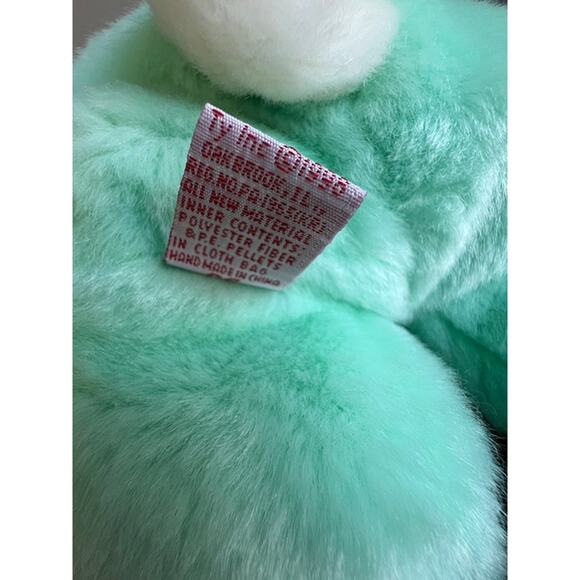 Vintage 1996 Ty‎ Beanie Buddies Hippity the Spring Mint Green Bunny Plush - Picture 5 of 6